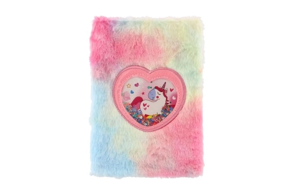 Bloc-notes en peluche arc-en-ciel licorne mélangé avec d'autres types dans un sac 16x21x2cm