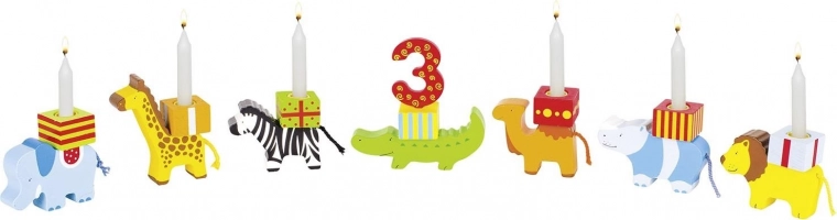 Animaux colorés avec emplacement pour bougies