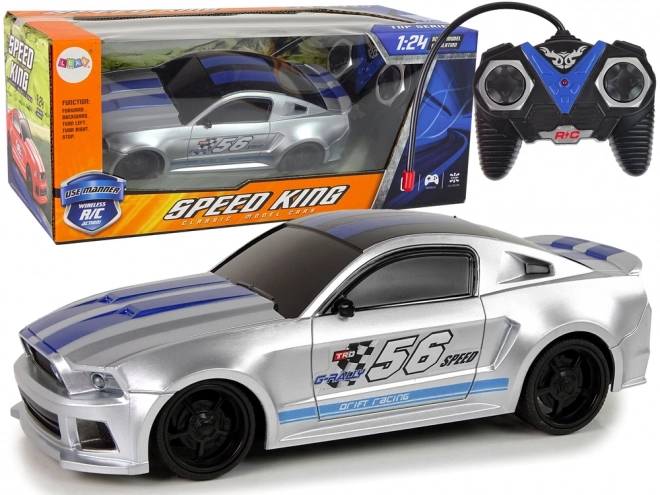 Voiture de sport télécommandée rapide argentée 1:24