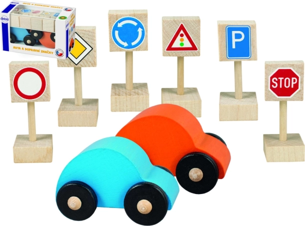 Detoa voitures et panneaux de signalisation – ensemble en bois pour enfants