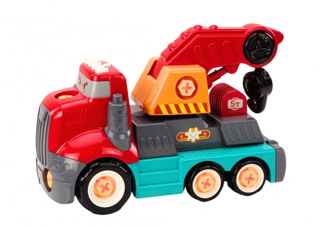 Camion avec Grue Rouge à Assembler