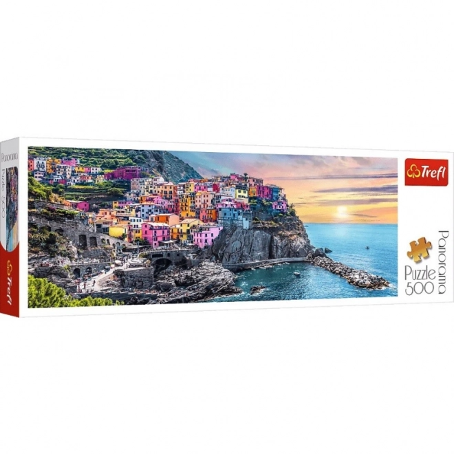 Puzzle panoramique 500 pièces Vernazza au coucher du soleil, Italie