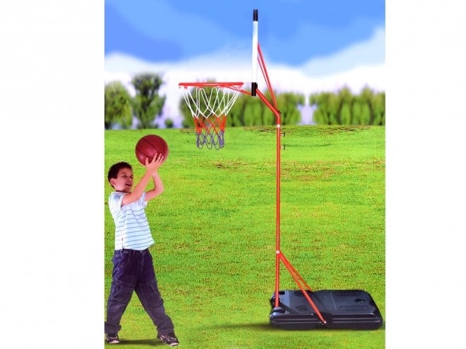 Tableau de basketball avec ballon et pompe