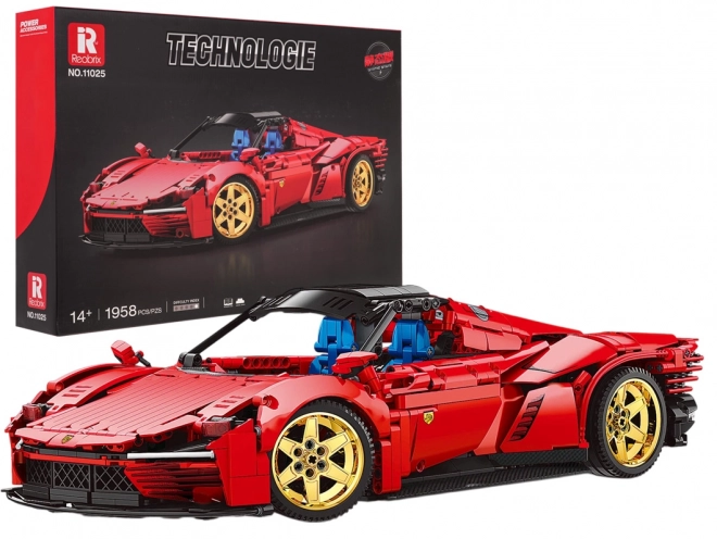 Ensemble de blocs de construction voiture de sport rouge