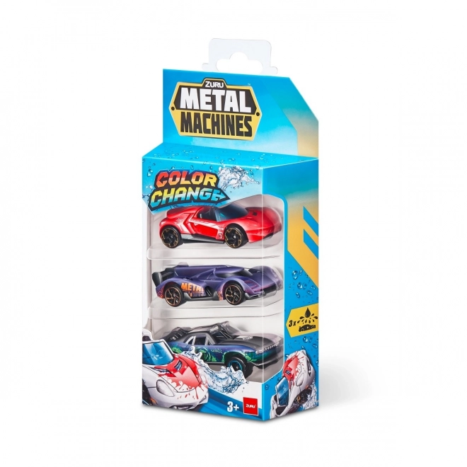 ZURU Metal Machines - Paquet de 3 voitures changeant de couleur