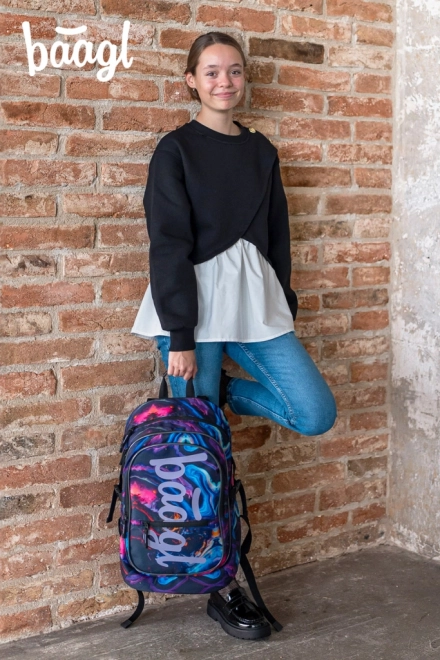 BAAGL 3 SET Core Marble : sac à dos, trousse, sac