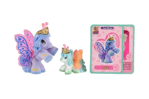 Figurines Filly Butterfly en peluche 2 pièces avec accessoires, assortiment de types sur carte 17x16,5cm