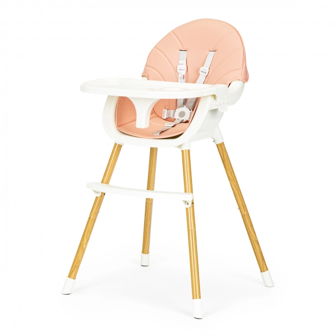 Ecotoys Chaise Haute 2 en 1 Rose