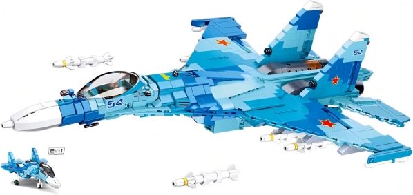 Sluban Model Bricks chasseur Su‑27 2 en 1