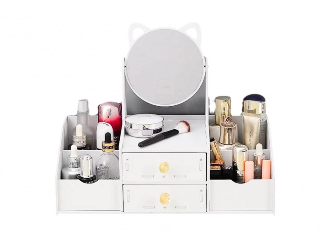 Coiffeuse cosmétique pour enfants avec oreilles et tiroirs - blanche