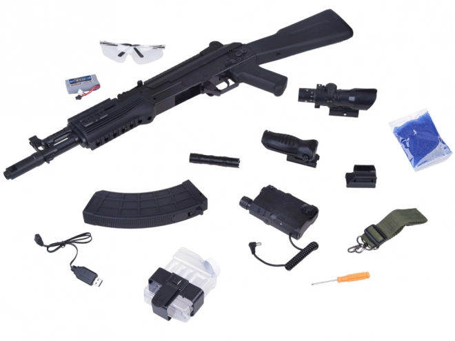 Grande carabine automatique réaliste AK avec batterie rechargeable à billes d'eau ZA3354