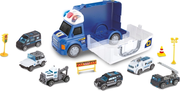 Voiture de police avec effets et 6 petites voitures