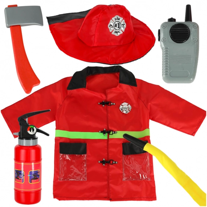 Déguisement de carnaval de pompier avec talkie-walkie 3-8 ans