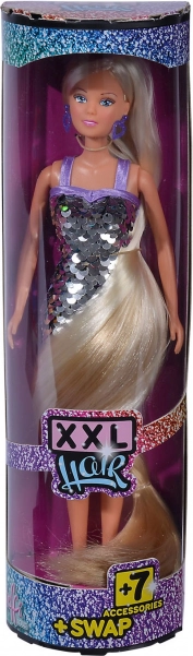 Poupée Steffi Love aux cheveux extra longs XXL et robe à paillettes