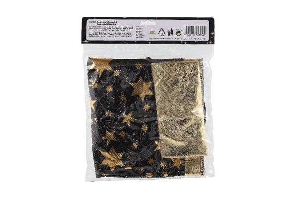 Chapeau de sorcier + cape pour enfants diamètre 38cm noir-doré en sac de carnaval
