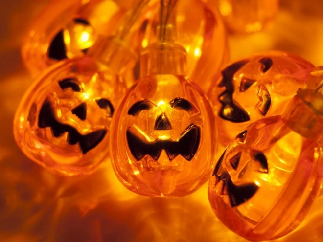 Guirlande suspendue LED citrouille pour Halloween