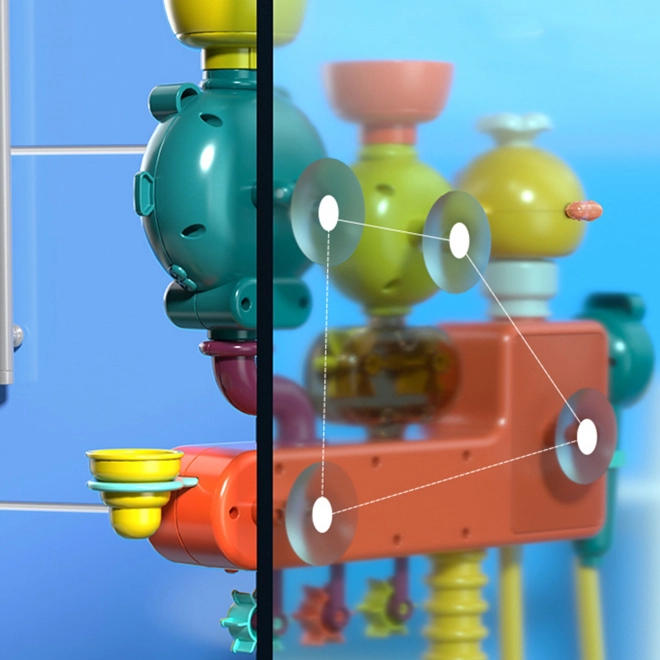 Woopie jouet de bain avec moulin rotatif et gobelets de versement