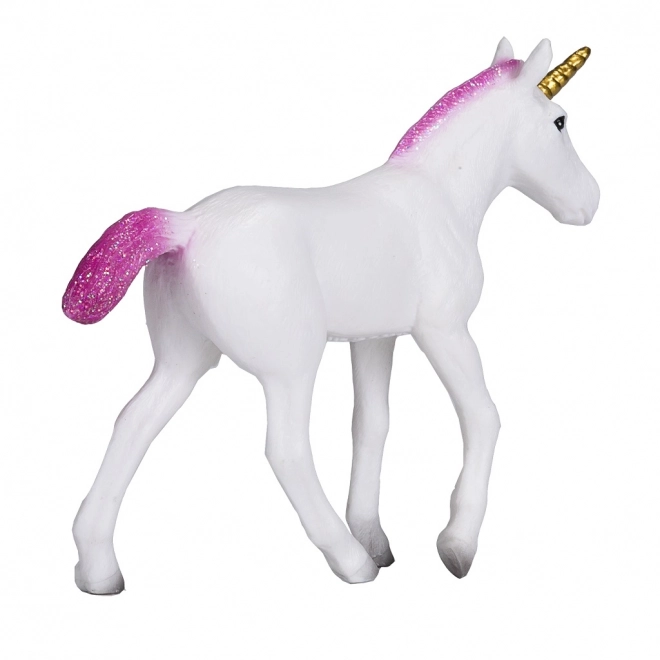 Figurine en plastique Licorne avec crinière rose
