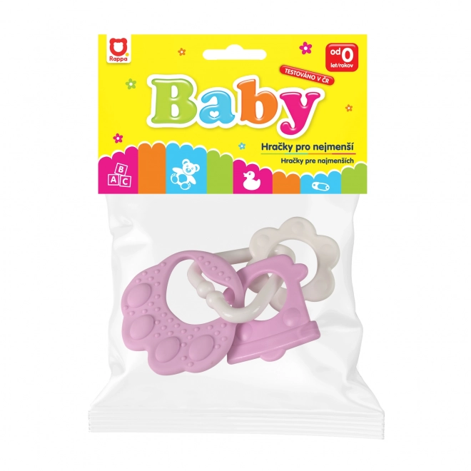 Anneau de dentition patte d'ours rose