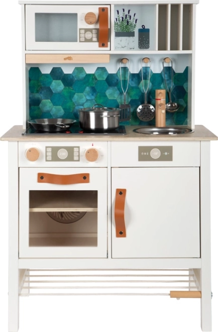 cuisine pour enfants en bois small foot tasty blanche avec lumière et son
