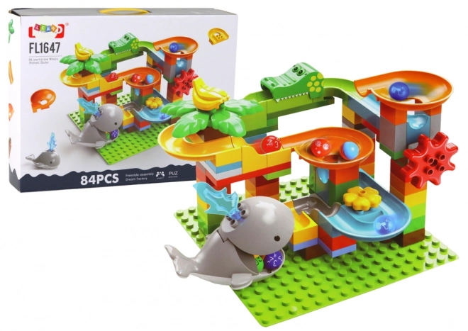 Blocs de construction Baleine Toboggan à billes 84 pcs.