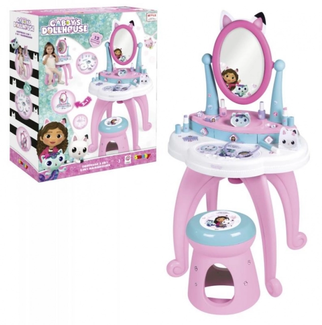 Coiffeuse 2 en 1 Gabbyb4s Dollhouse avec Tabouret