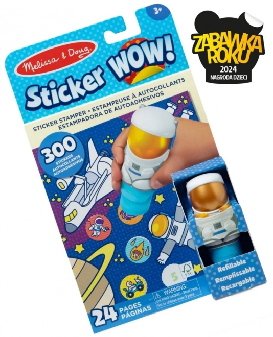 Autocollant WOW! Sticker astronaute timbre