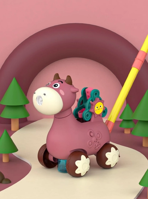 Woopie Vache avec des bulles et du son rose