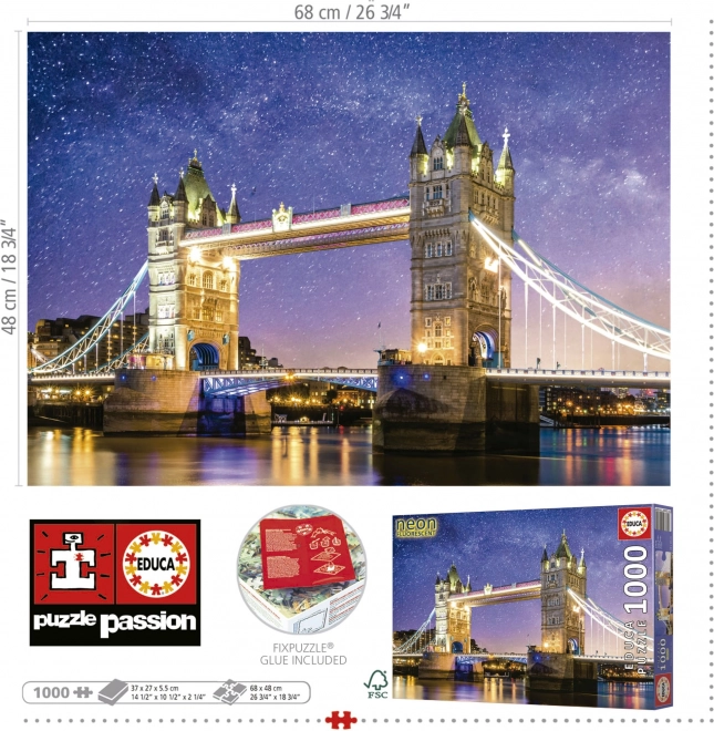 Puzzle lumineux Tower Bridge à Londres 1000 pièces