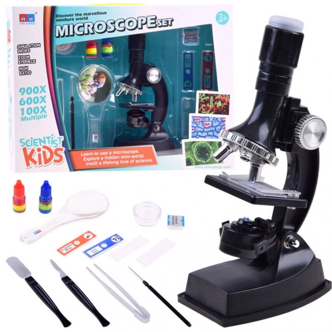 Microscope avec accessoires pour jeune scientifique