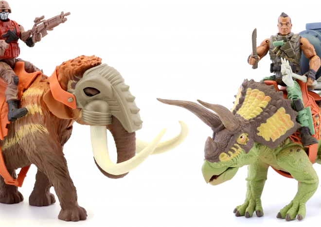 Ensemble de soldats sur dinosaures 25 cm
