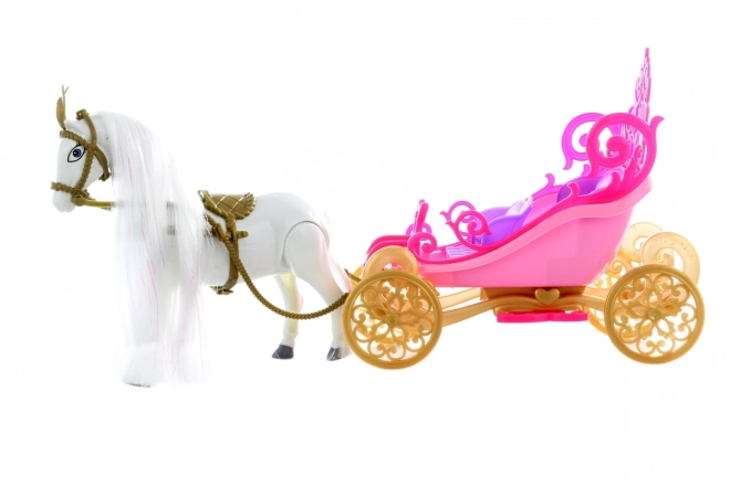 Carrosse avec cheval pour poupées à piles