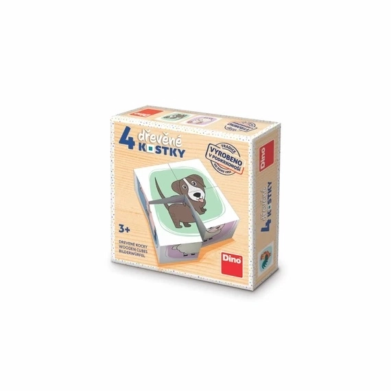 DINO Cubes d'images Animaux, 4 cubes