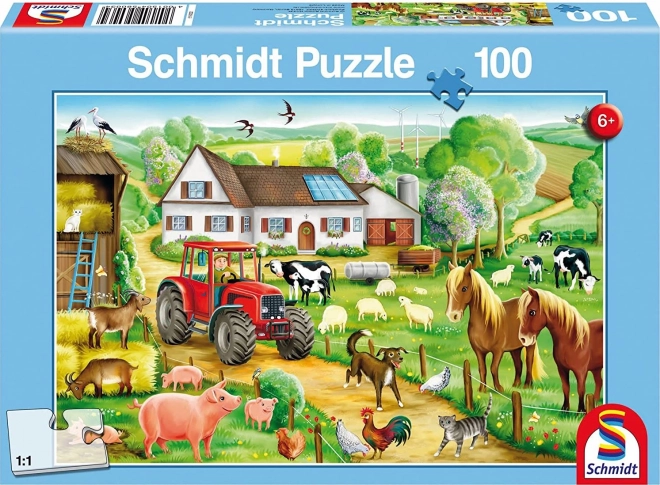 SCHMIDT Puzzle À la ferme 100 pièces