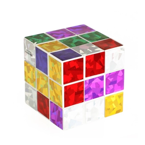 Cube de puzzle pliable en plastique scintillant 6,5x6,5cm dans un sac