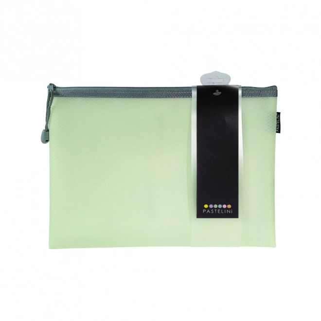 Pochette avec fermeture éclair A4 verte PASTELINI