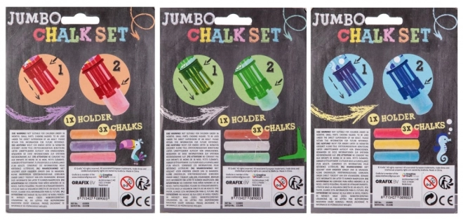 Craies de trottoir Jumbo + support 3 pcs