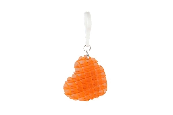 Pendentif fidget cœur changeant de forme antistress plastique 6cm 4 couleurs dans une boîte 6x6,5cm 24pcs dans un carton