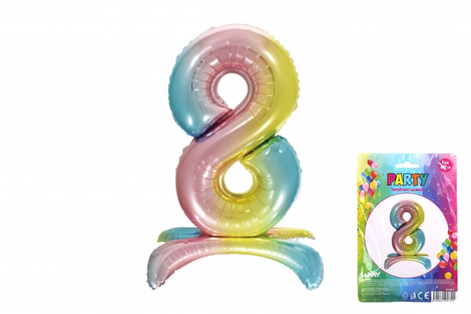 Ballon gonflable en forme de chiffre 8 Arc-en-ciel