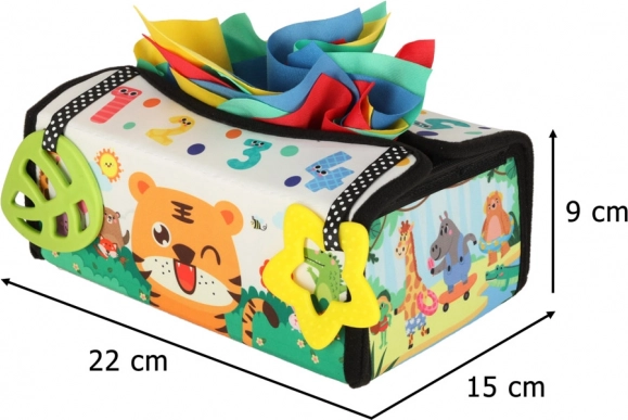 Jouet sensoriel Montessori avec mouchoirs et tapis 2en1