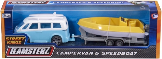 Set de jeu Teamsterz caravane avec remorque et bateau