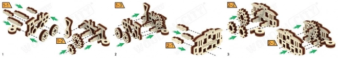 Puzzle 3D Moyens de transport - Wooden City mini ensemble