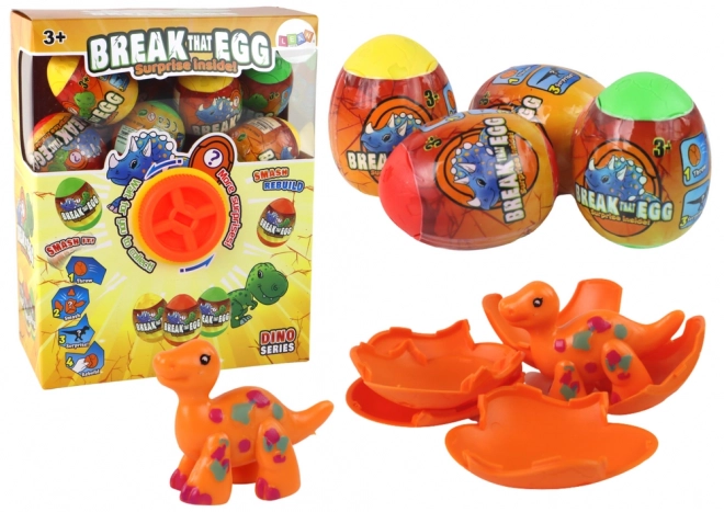 Œufs de dinosaures éclos avec coquille colorée - ensemble de 12 pièces