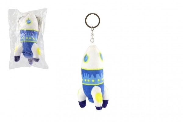 Pendentif fusée peluche 10x5cm dans un sac