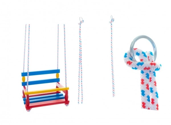 Balançoire en bois colorée 38x30cm charge maximale 80kg en sachet