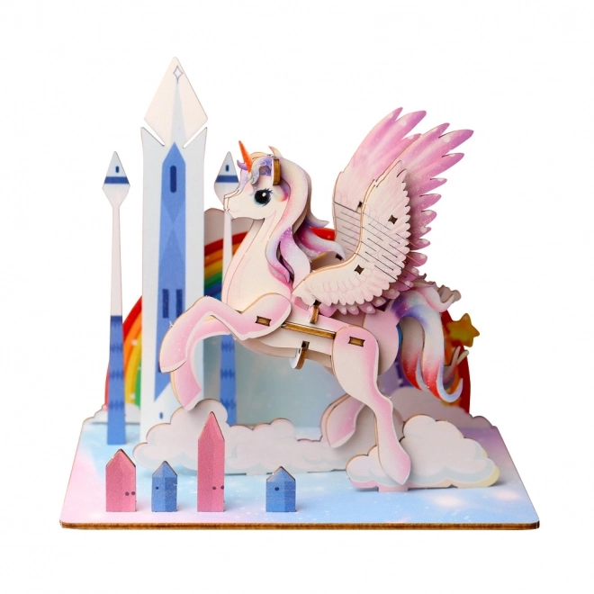 Puzzle 3D en bois Licorne