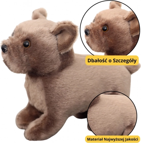 Chien en peluche marron 19cm