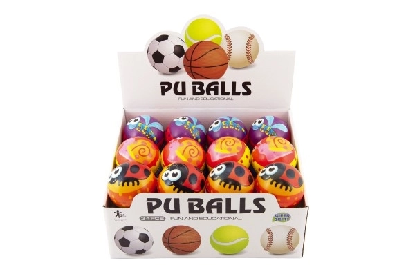 Balle 7 cm mousse assortiment de types en sachet