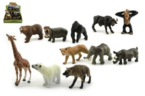 Animaux de la savane ZOO en plastique 10cm mélange d'espèces - 1 pièce