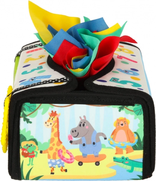 Jouet sensoriel Montessori avec mouchoirs et tapis 2en1